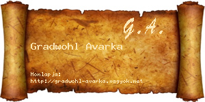 Gradwohl Avarka névjegykártya